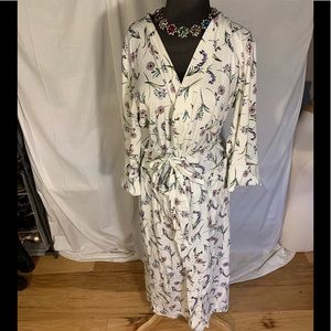 Lands end floral cotton robe, medium